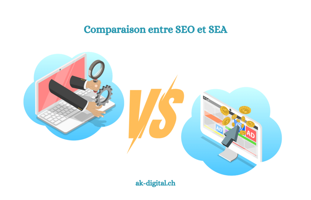 Tableau comparatif entre SEO et SEA